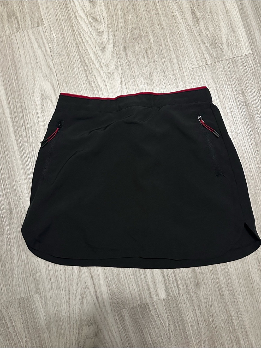 Black Active Skort with Red Trim